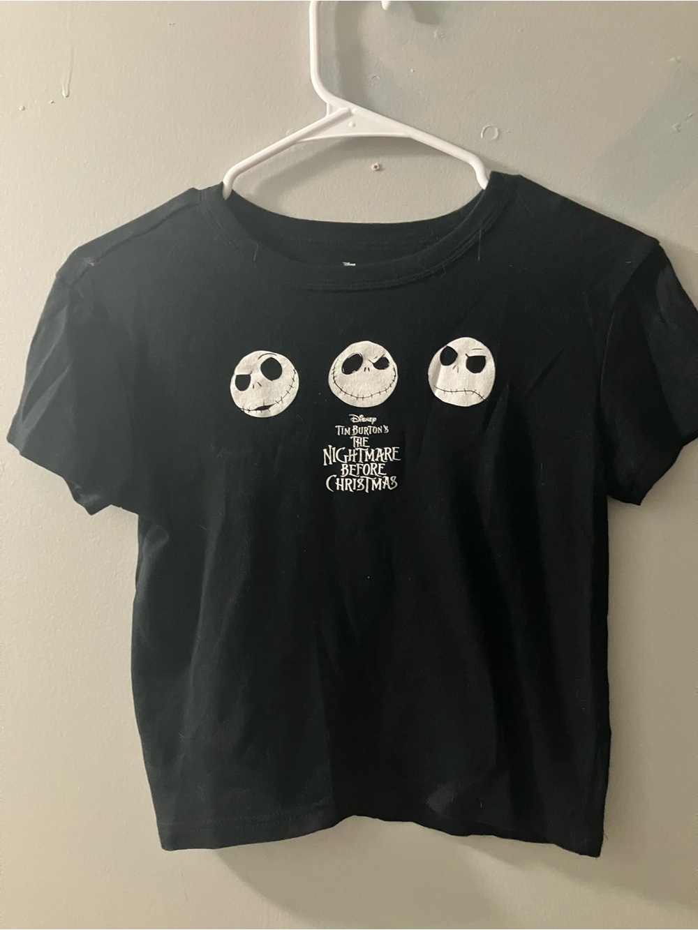 Disney Black The Nightmare Before Christmas Kids Tee with Jack Skellington Faces